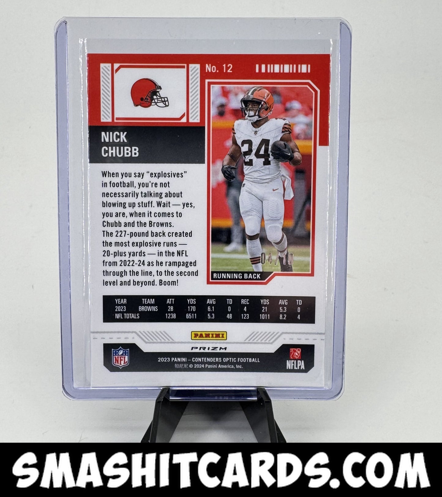 2023 Panini Contenders Optic #12 Nick Chubb Gold #/10