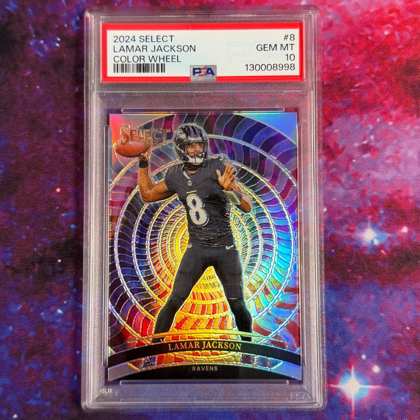 2024 NFL Select Lamar Jackson Color Wheel PSA 10