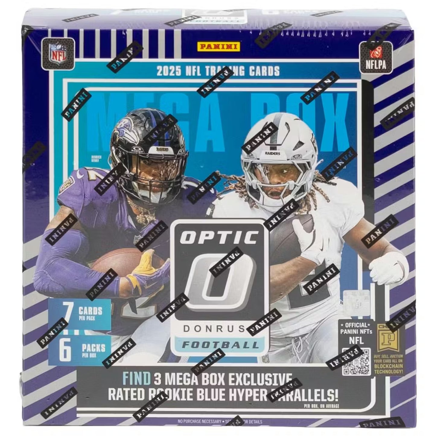 2025 Panini Donruss Optic NFL Football Mega Box (Blue Hyper Parallels) (SEALED)
