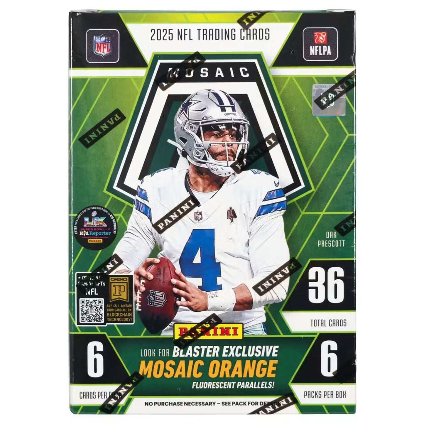2025 Panini Mosaic NFL Football Blaster Box (Orange Parallels) (SEALED)