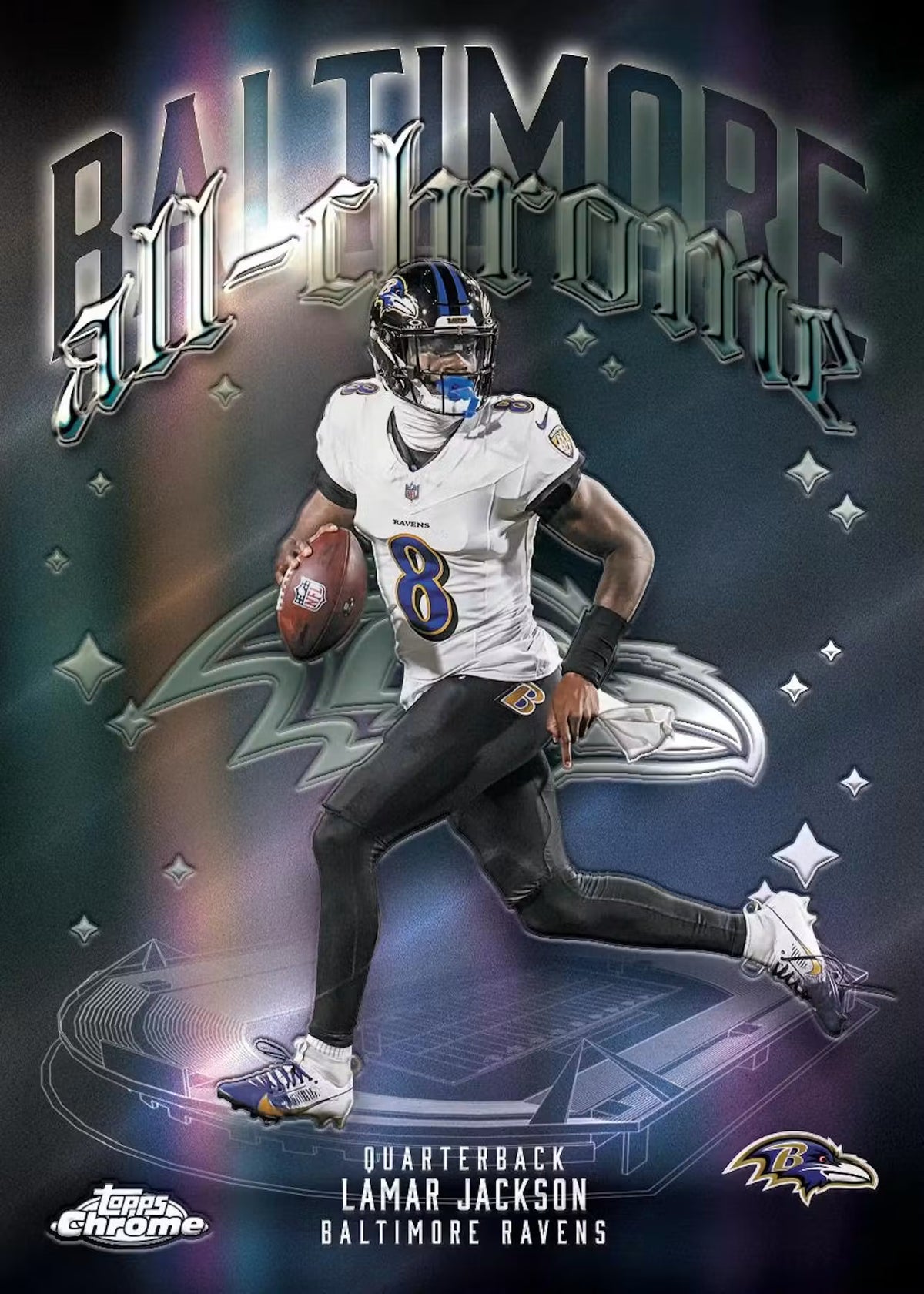 2025 Topps Chrome NFL Football Mega Box (SEALED)