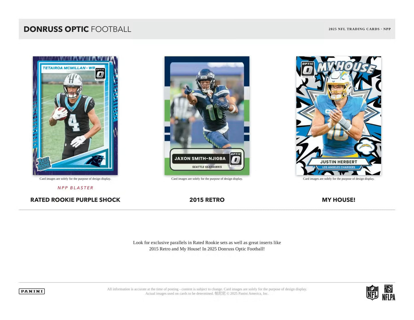 2025 Panini Donruss Optic NFL Football Mega Box (Blue Hyper Parallels) (SEALED)
