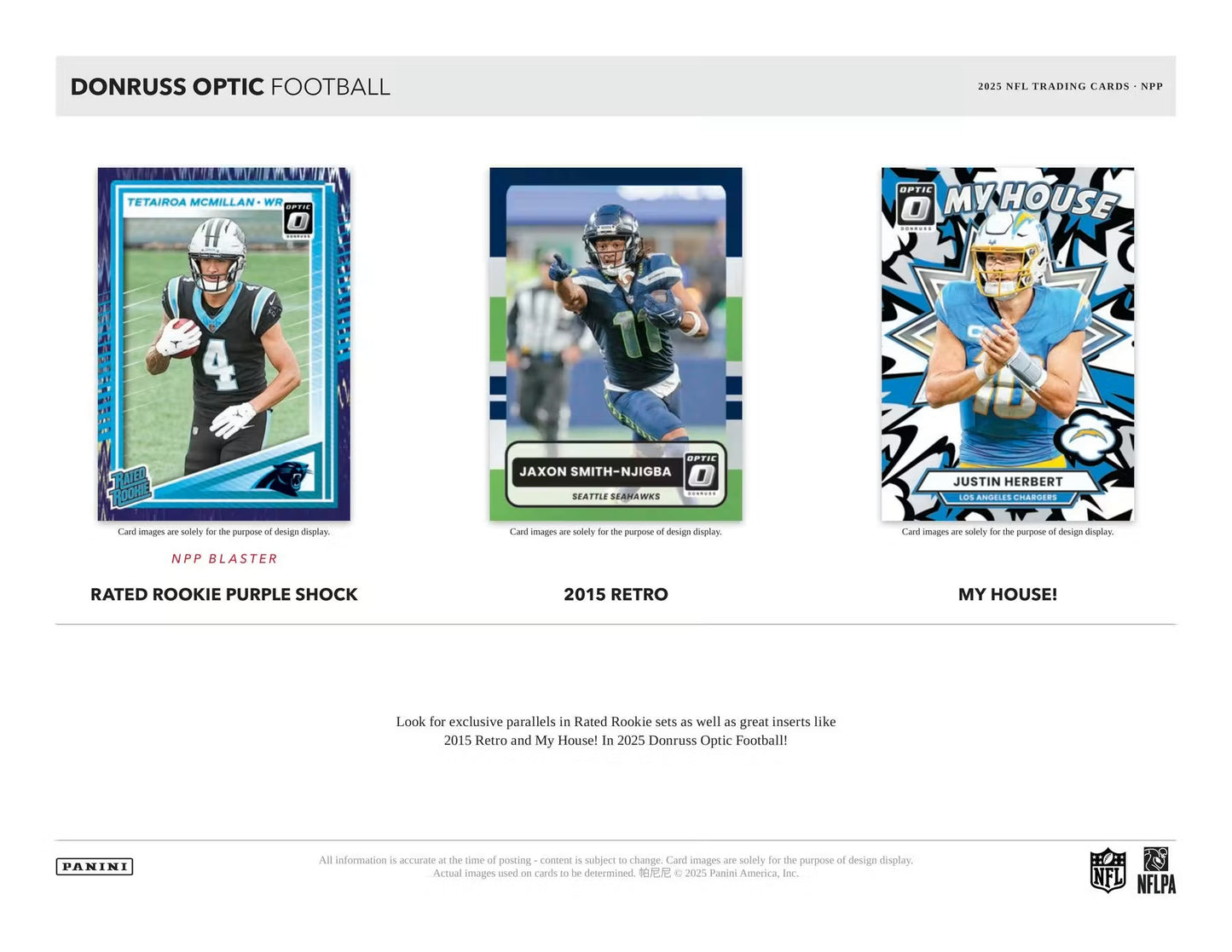 2025 Panini Donruss NFL Optic Football Blaster Box (Purple Shock Parallels) (SEALED)
