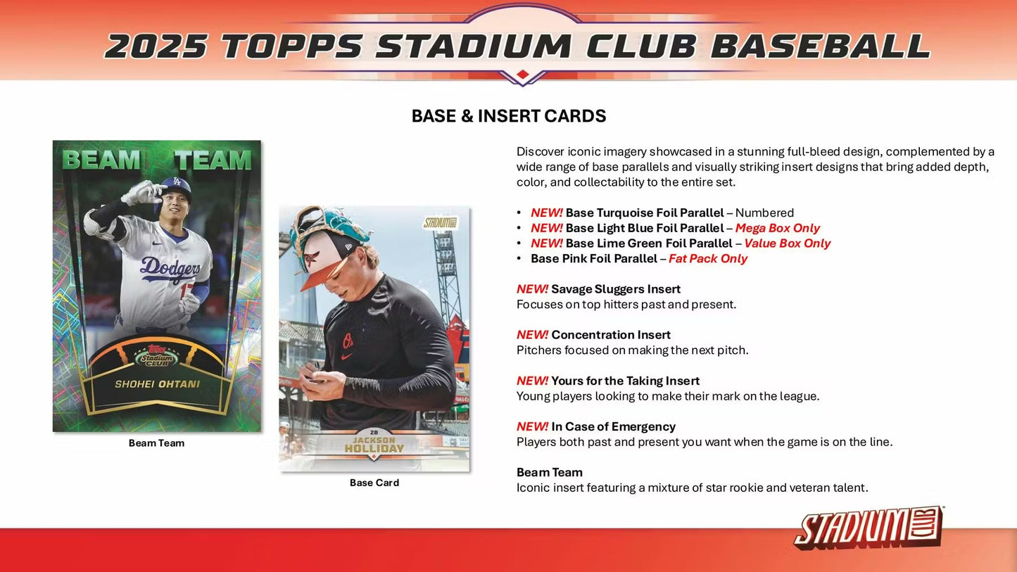 2025 Topps Stadium Club Baseball Blaster Box (SEALED)