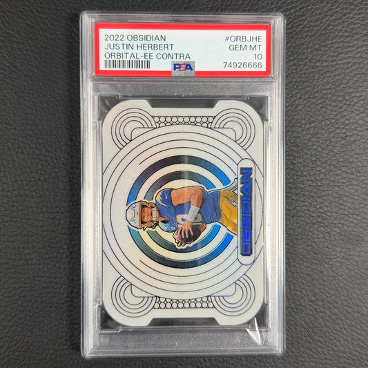 2022 Obsidian Justin Herbert Orbital Electric Etch Contra PSA 10